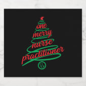 Kerstverpleegkundige, een groentje sparkling wijnetiket (Enkel label)