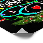 Kerstverpleegkundige Life Medical Stethoscoop Poster (Hoek)