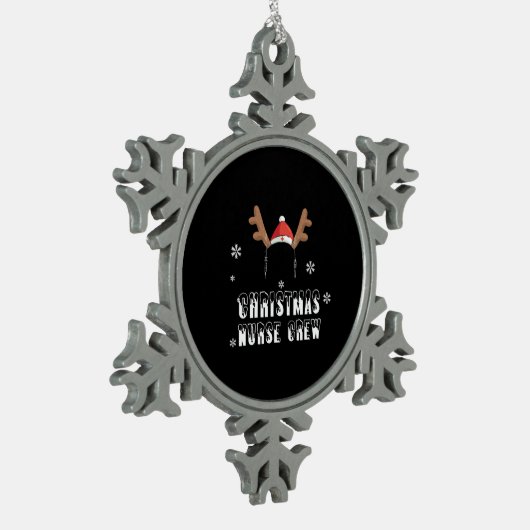 Kerstverpleegkundige, rendierbaars, CNA-verpleegst Tin Sneeuwvlok Ornament (Links)