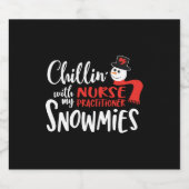 kerstverpleegkundige, verpleegkundige np sparkling wijnetiket (Enkel label)