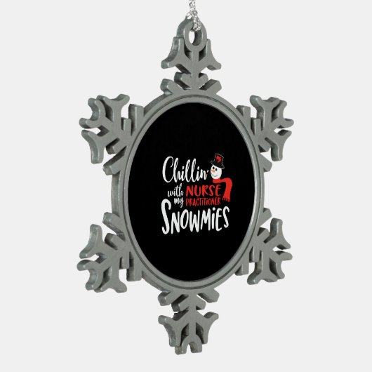 kerstverpleegkundige, verpleegkundige np tin sneeuwvlok ornament (Links)