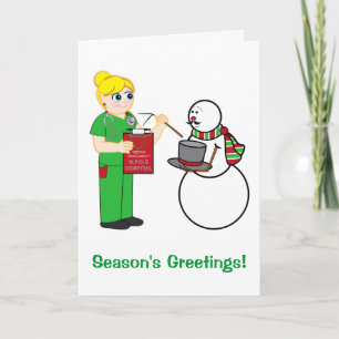 Kerstverpleegkundige waardering feestdagen kaart