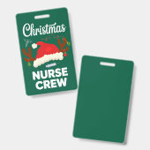 Kerstverpleegster Bemanning Kerstman Hoed Kerstmis Badge (Voor- en achterkant)