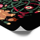 Kerstverpleegster Boho Bloem Stethoscoop Nursing X Poster (Hoek)