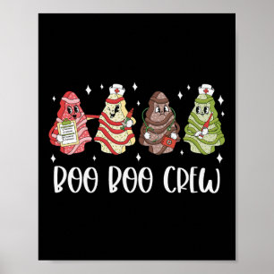 Kerstverpleegster Boo Boo Crew Kerstboom Cake Xmas Poster