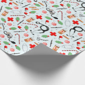 Kerstverpleegster Cadeaupapier (Hoek)