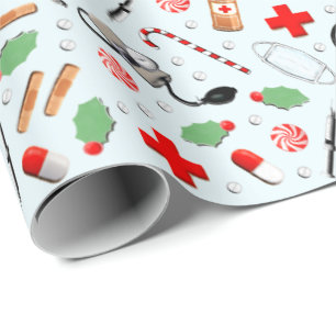 Kerstverpleegster Cadeaupapier