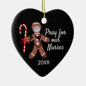 Kerstverpleegster Covid Face Mask Gingerbrood Man Keramisch Ornament (Rechts)
