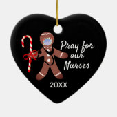 Kerstverpleegster Covid Face Mask Gingerbrood Man Keramisch Ornament (Achterkant)