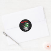 Kerstverpleegster Crew met Kerstman en Rendier Ronde Sticker (Envelop)