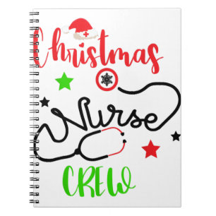 Kerstverpleegster Crew Rendier Grappige Verpleegku Notitieboek