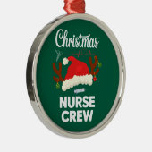 Kerstverpleegster Crew Santa Hat Kerstmis Metalen Ornament (Rechts)