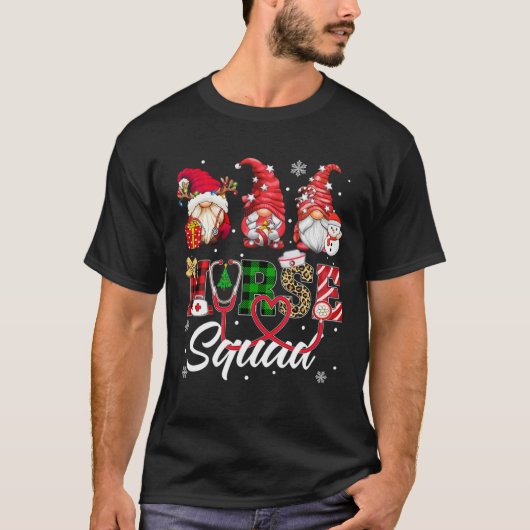 Kerstverpleegster Crew Squad Gnome Xmas op Paja T-shirt (Voorkant)