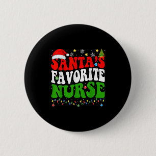 Kerstverpleegster Favoriet Van De Kerstman Kerstve Ronde Button 5,7 Cm