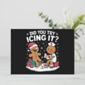 Kerstverpleegster Heb je geprobeerd het te bevriez Feestdagenkaart (Staand voorkant)