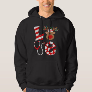 Kerstverpleegster NICU RN Santa Reindeer Nur Hoodie
