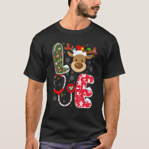 Kerstverpleegster NICU RN Santa Reindeer Nur T-shirt