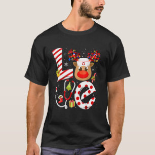 Kerstverpleegster NICU RN Santa Reindeer Nur T-shirt