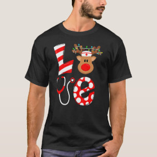 Kerstverpleegster NICU RN Santa Reindeer Nur T-shirt