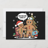 Kerstverpleegster peperkoek man heb je geprobeerd  feestdagenkaart (Voorkant)