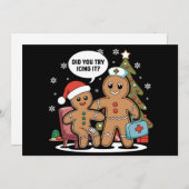 Kerstverpleegster peperkoek man heb je geprobeerd  feestdagenkaart (Voorkant / Achterkant)