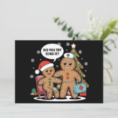 Kerstverpleegster peperkoek man heb je geprobeerd  feestdagenkaart (Staand voorkant)