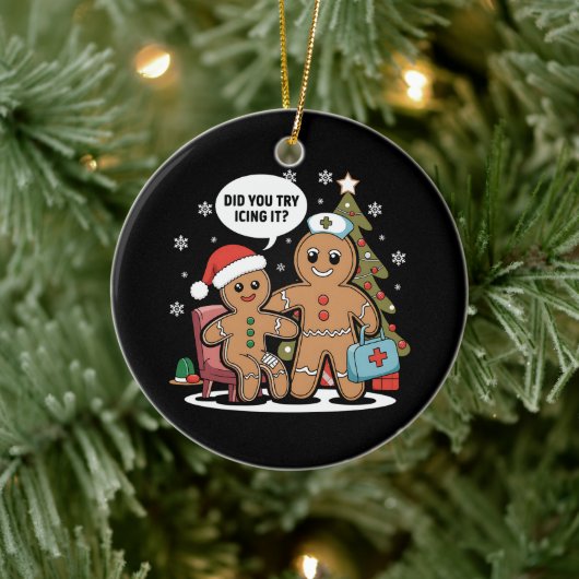 Kerstverpleegster peperkoek man heb je geprobeerd keramisch ornament (Boom)