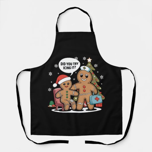 Kerstverpleegster peperkoek man heb je geprobeerd  schort (Voorkant)