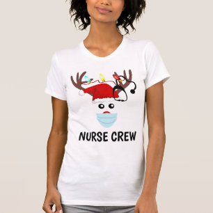 Kerstverpleegster, rendierlijk koningsmasker t-shirt