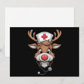 Kerstverpleegsters met rendier-rubber handschoenen feestdagenkaart (Voorkant / Achterkant)