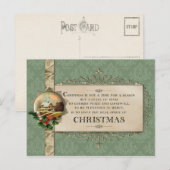 Kerstvers en  wintervignet feestdagenkaart (Voorkant / Achterkant)