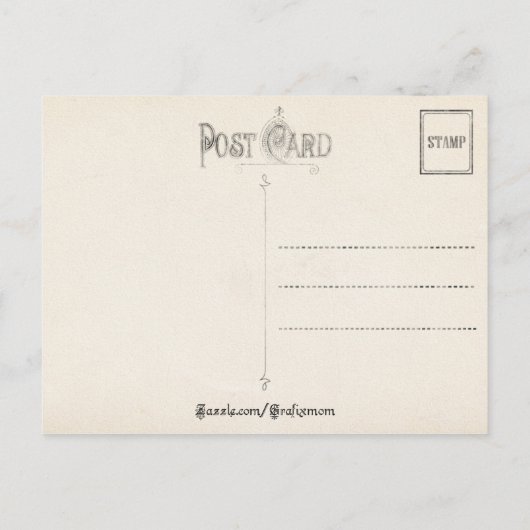 Kerstvers en  wintervignet feestdagenkaart (Achterkant)