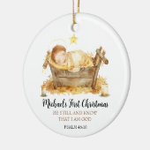 Kerstvers voor baby's eerste kerst keramisch ornament (Links)