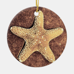 Kerstversieel van de Bronze Starfish Keramisch Ornament