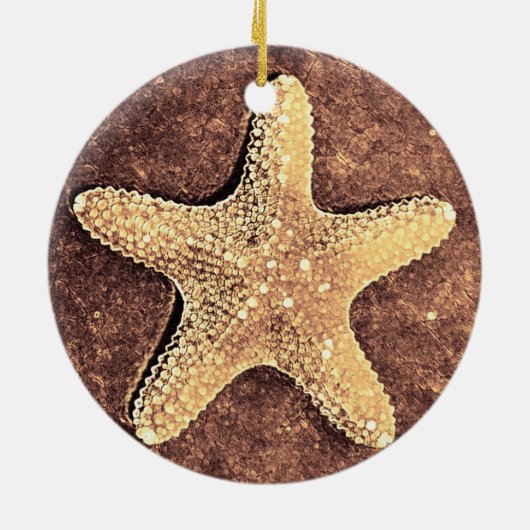 Kerstversieel van de Bronze Starfish Keramisch Ornament (Achterkant)