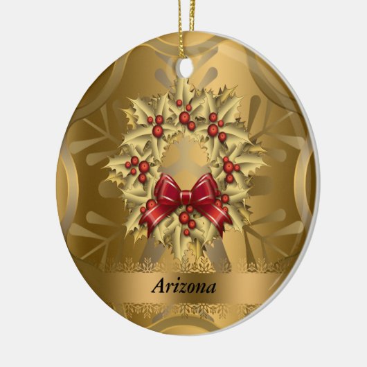 Kerstversieel van de staat Arizona Keramisch Ornament (Links)