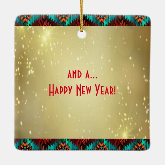 Kerstversieel van het zuidwesten keramisch ornament (Achterkant)