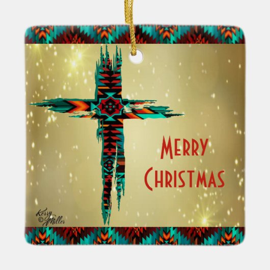 Kerstversieel van het zuidwesten keramisch ornament (Voorkant)