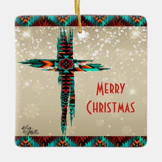 Kerstversieel van het zuidwesten keramisch ornament (Voorkant)