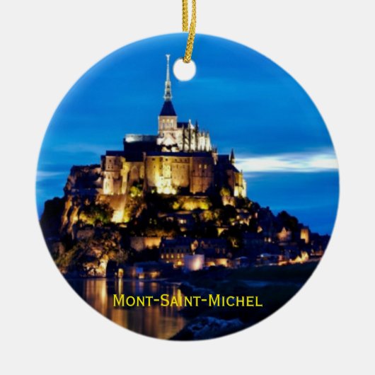 Kerstversieel van Mont-Saint-Michel Keramisch Ornament (Voorkant)