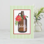 Kerstversierde Growler Feestdagenkaart (Staand voorkant)