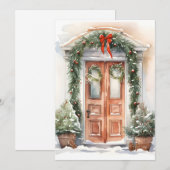 Kerstversierde kerstgroetkaart feestdagenkaart (Voorkant / Achterkant)