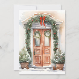 Kerstversierde kerstgroetkaart feestdagenkaart