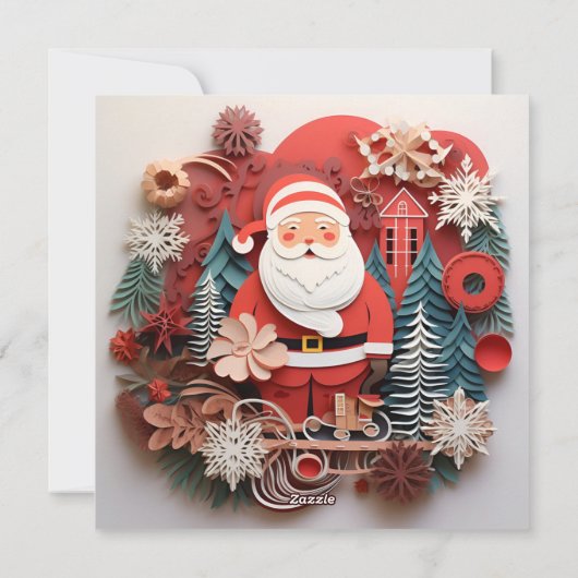 Kerstversierde kerstkaart met wenskaart (Achterkant)