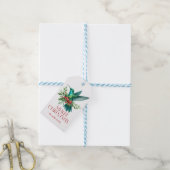 Kerstversierde Kolibrie Prettig Kerstfeest Cadeaulabel (Met Touw)