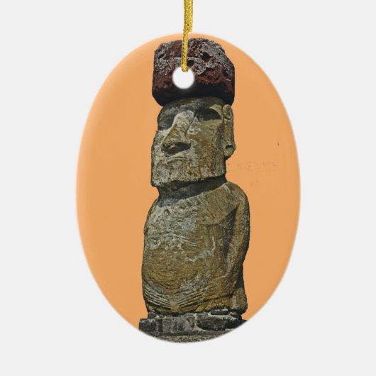 Kerstversiering 1 Moai Keramisch Ornament (Voorkant)