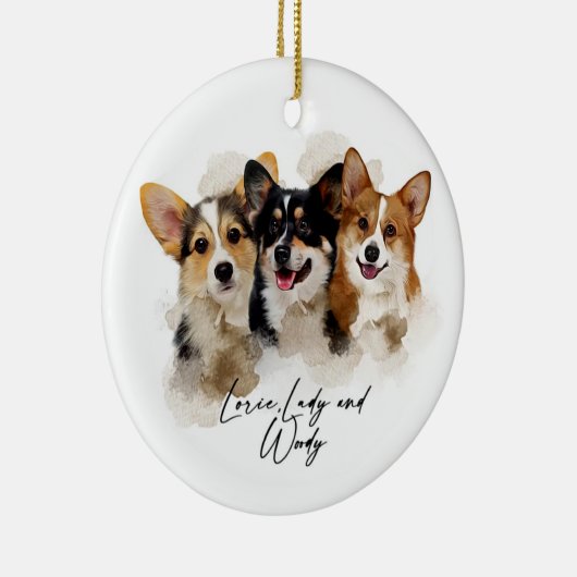 kerstversiering 2022 met portret keramisch ornament (Rechts)