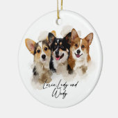 kerstversiering 2022 met portret keramisch ornament (Links)