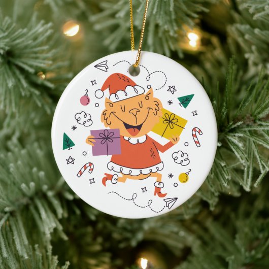 Kerstversiering 2 gezichten keramisch ornament (Boom)