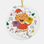 Kerstversiering 2 gezichten keramisch ornament (Voorkant)